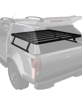 This Pickup Load Bed kit contains the Slimline II tray (1345mm x 1358mm), (2) Load Bed Tracks and (4) Load Bed Legs that fit into the Tracks.This rack fits a load bed width of 1405mm - 1494mm (55-58'') and length of 1270mm - 1550mm (50-61'').This kit creates a full size rack that is fitted above a pickup truck load bed. Drilling is required for installation.