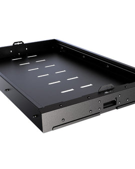 This slide out tray offers easy access to a fridge (80L to 90L) and/or other stored gear with a low profile, rigid design. Product Dimensions: 942mm (37.1'') L x 578mm (22.8'') W x 85mm (3.3'') H