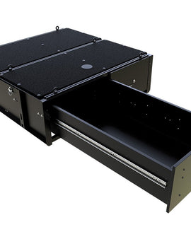 Make storing and organizing gear and valuables a no-brainer. These 2 lockable drawers can be fitted in many vehicles as a universal drawer solution. Hide contents from prying eyes while creating more usable and easily accessible storage space in your vehicle. Engineered tough for both on and off-road travel. Product Dimensions: 976mm (38.4'') L x 1003mm (39.5'') W x 318mm (12.5'') H