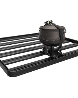 Elevate your camp kitchen by cooking and baking in the fire with a Potjie Pot / Dutch oven. This #3 size Potjie Pot and off-road tough bracket combo bolts quickly and easily onto any Front Runner Rack Tray.