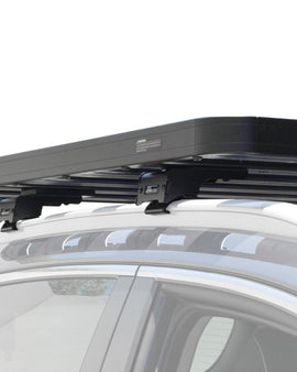 This 1358mm/53.5 long full-size Slimline II cargo roof rack kit contains the Slimline II Tray, Wind Deflector and 2 pairs of Rail Grip Feet to mount the Slimline II Tray to the roof rails of your Mitsubishi Eclipse Cross. This system installs easily with off-road tough feet that grip onto the existing factory/OEM roof rails. No drilling required.