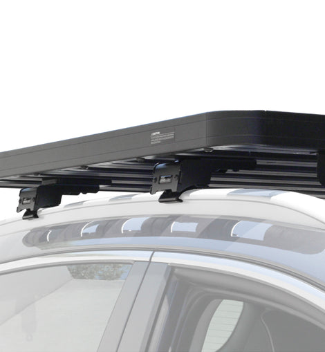This 1358mm/53.5 long full-size Slimline II cargo roof rack kit contains the Slimline II Tray, Wind Deflector and 2 pairs of Rail Grip Feet to mount the Slimline II Tray to the roof rails of your Mitsubishi Eclipse Cross. This system installs easily with off-road tough feet that grip onto the existing factory/OEM roof rails. No drilling required.