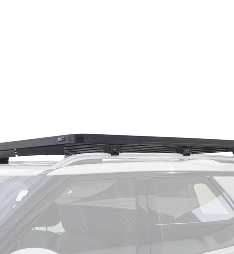 This 1358mm/53.5'' long full-size Slimline II cargo roof rack kit contains the Slimline II Tray, Wind Deflector and 3 pairs of Rail Grip Feet to mount the Slimline II Tray to the roof rails of your Range Rover (L405). This system installs easily with off-road tough feet that grip onto the existing factory/OEM roof rails. No drilling required.