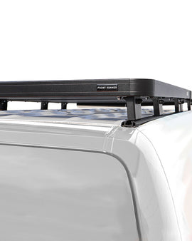 This 2312mm/91'' long, 1/2 Slimline II cargo carrying roof rack kit for the Dodge Sprinter (2007+) contains 2 Slimline II Trays, Wind Deflector, Track Set and 12 Mounting Feet. Drilling is required for installation.