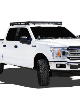 This 1560mm/61.4'' long, full-size, Slimline II cargo roof rack kit contains the Slimline II Tray, Wind Deflector and 2 Foot Rails to mount the Slimline II Tray to your Ford F150 Crew Cab. Drilling into the vehicle's roof is required.