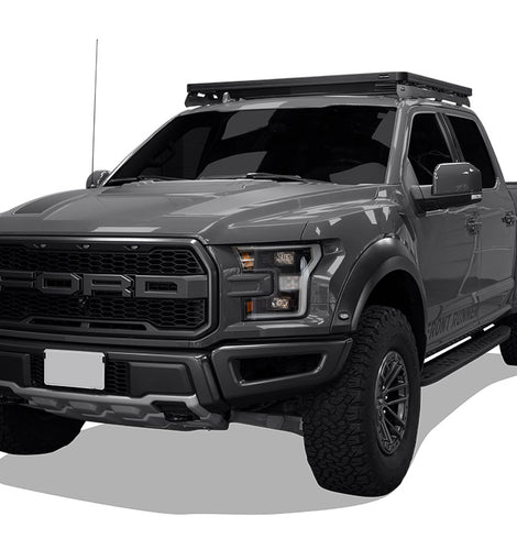 This 1560mm/61.4'' long, full-size, Slimline II cargo roof rack kit contains the Slimline II Tray, Wind Deflector and 2 Foot Rails to mount the Slimline II Tray to your Ford F150 Raptor. Drilling is required for installation.