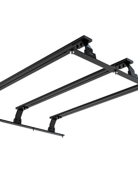 Guarantee all your gear arrives safely without compromising precious cargo space in your Ford F150 5.5' Super Crew with these three low-profile, powder coated aluminum Load Bars.