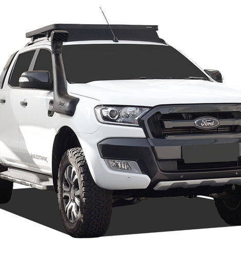 This 1156mm/45.5 long, full-size, Slimline II cargo roof rack kit contains the Slimline II Tray, Wind Deflector and 2 pairs of Grab-On Feet to mount the Slimline II Tray to the roof rails of your Ford Ranger T6 Wildtrak. This system installs easily with off-road tough feet that grab on to the existing factory/OEM roof rails. No drilling required.