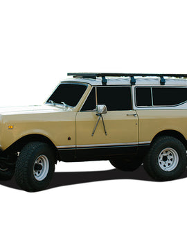 This 1964mm/77.3'' long full-size Slimline II cargo carrying roof rack kit for the International Scout II contains Slimline II Tray and Wind Deflector, as well as 8 Gutter Mount legs for mounting the Tray to the vehicle. This taller kit has space for mounting the Front Runner tables or other compatible accessories under the rack. Installs easily with no drilling required.