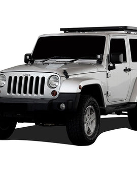 This Slimline II 1/2 rack kit contains all the components needed to mount the Slimline II cargo carrying rack to a Jeep JK 2 door 2007-2018 including the Slimline II Tray (1425mm x 954mm), the Jeep Extreme Mounting System and a Wind Deflector. This rugged, sophisticated, high performance, nearly indestructible rack system allows you to quickly remove the Freedom Panels and works with the hardtop roof on or with no roof at all.