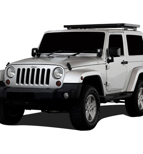 This Slimline II 1/2 rack kit contains all the components needed to mount the Slimline II cargo carrying rack to a Jeep JK 2 door 2007-2018 including the Slimline II Tray (1425mm x 954mm), the Jeep Extreme Mounting System and a Wind Deflector. This rugged, sophisticated, high performance, nearly indestructible rack system allows you to quickly remove the Freedom Panels and works with the hardtop roof on or with no roof at all.