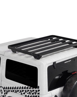 This Slimline II 1/2 rack kit contains all the components needed to mount the Slimline II cargo carrying rack to a Jeep JL 2 door including the Slimline II Tray (1425mm x 954mm), the Jeep Extreme Mounting System and a Wind Deflector. This rugged, sophisticated, high performance, nearly indestructible rack system allows you to quickly remove the Freedom Panels and works with the hardtop roof on or with no roof at all.