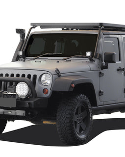 This Slimline II rack kit contains all the components needed to mount the Slimline II cargo carrying rack to a Jeep JK 4 door 2007-2018 including the Slimline II Tray (1425mm x 2368mm), the Jeep Extreme Mounting System and a Wind Deflector. This rugged, sophisticated, high performance, nearly indestructible rack system allows you to quickly remove the Freedom Panels and works with the hardtop roof on or with no roof at all.