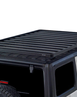 This Slimline II rack kit contains all the components needed to mount the Slimline II cargo carrying rack to a Jeep JL 4 door including the Slimline II tray (1425mm x 2368mm), the Jeep Extreme Mounting System and a Wind Deflector. Drilling is required for installation.