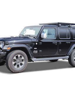 This Jeep Wrangler JL 4 Door Slimline II ½ Roof Rack is made for full adventure. Carry your adventure gear on the roof of your Jeep while clearing our precious interior cargo space and still have enough room for any adventure.