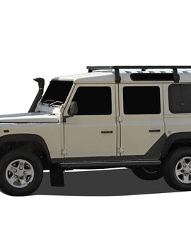 This 2166mm/85.3'' 3/4 size Slimline II cargo carrying roof rack kit for your Land Rover Defender 110 contains Slimline II Tray and Wind Deflector, as well as 6 Gutter Mount legs for mounting the Tray to the vehicle. This kit has space for mounting the Front Runner tables or other compatible accessories under the rack. It installs easily with no drilling required.