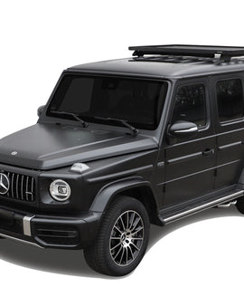 This 1156mm/45.5 long, 1/2 size Slimline II cargo roof rack kit contains the Slimline II Tray, Wind Deflector and 2 Foot Rails to mount the Slimline II Tray to your G-Class. Easily installs using the existing factory mounting points. No drilling required.