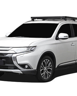 This 1358mm/53.5'' long full-size Slimline II cargo roof rack kit contains the Slimline II Tray, Wind Deflector and 3 pairs of Rail Grip Feet to mount the Slimline II Tray to the roof rails of your Mitsubishi Outlander (PHEV). This system installs easily with off-road tough feet that grip onto the existing factory/OEM roof rails. No drilling required.