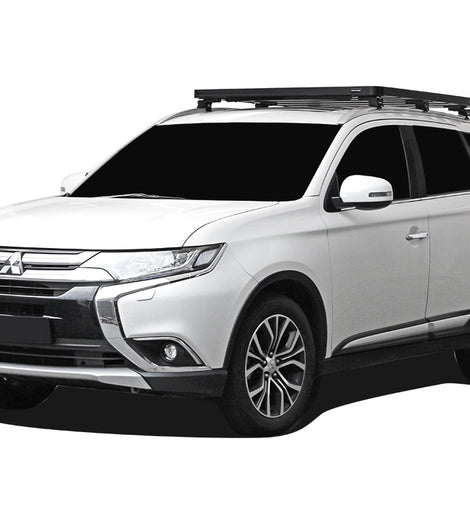 This 1358mm/53.5'' long full-size Slimline II cargo roof rack kit contains the Slimline II Tray, Wind Deflector and 3 pairs of Rail Grip Feet to mount the Slimline II Tray to the roof rails of your Mitsubishi Outlander (PHEV). This system installs easily with off-road tough feet that grip onto the existing factory/OEM roof rails. No drilling required.