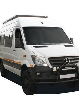 This 2772mm/109'' long full-size Slimline II cargo carrying roof rack kit for the Mercedes Benz Sprinter contains Slimline II Tray, Wind Deflector and 8 Feet. It installs easily to factory mounting points with no drilling required. Fits the ''Tall Roof'' option only. Will not fit the ''Standard/Low Roof''.
