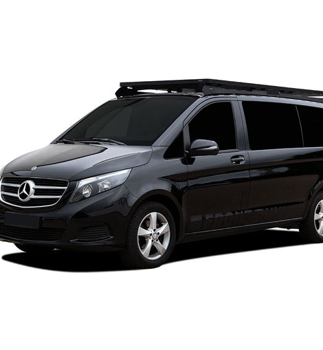 This 2772mm/109.1'' long, full-size, Slimline II cargo roof rack kit contains the Slimline II Tray, Wind Deflector and 2 Foot Rails to mount the Slimline II Tray to your Mercedes Benz V-Class. Easily installs using the existing factory mounting points. No drilling required.NOTE: This kit is only suitable for the long wheel base 3200mm/125.98'' (Vehicle Length: 5140mm/202.36'')