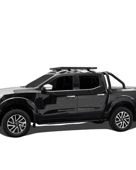 This 1156mm/45.5 long, full-size, Slimline II cargo roof rack kit contains the Slimline II Tray, Wind Deflector and 2 pairs of Grab-On Feet to mount the Slimline II Tray to the roof rails of your Nissan Navara. This system installs easily with off-road tough feet that grab on to the existing factory/OEM roof rails. No drilling required.