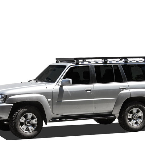 This 2166mm/85.3'' long full-size Slimline II cargo carrying roof rack kit for the Nissan Patrol Y61 contains Slimline II Tray and Wind Deflector, as well as 8 Gutter Mount legs for mounting the Tray to the vehicle. It installs easily with no drilling required.