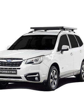 This 1358mm/53.5” long, full-size, Slimline II cargo roof rack kit contains the Slimline II Tray, Wind Deflector and 2 pairs of Grab-On Feet to mount the Slimline II Tray to the roof rails of your Subaru Forester. This system installs easily with off-road tough feet that grab on to the existing factory/OEM roof rails. No drilling required.
