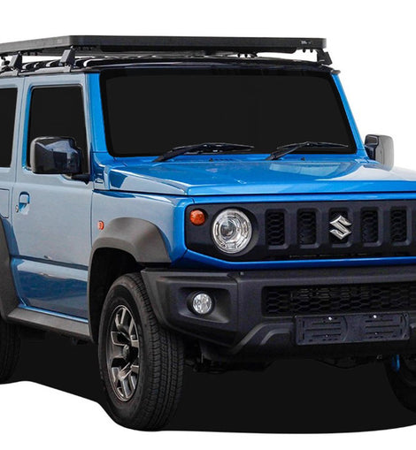 This 1560mm/61.4'' long, full-size, Slimline II cargo carrying roof rack kit for the 2018+ Suzuki Jimny contains the Slimline II Tray and Wind Deflector, as well as 6 Gutter Mount Legs for mounting the Tray to the vehicle. This taller kit has space for mounting the Front Runner tables or other compatible accessories under the rack. Installs easily with no drilling required.