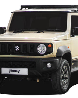 This 1156mm/45.5'' long, 3/4 size, Slimline II cargo carrying roof rack kit for the Suzuki Jimny 2018+ contains the Slimline II Tray and Wind Deflector, as well as 4 Gutter Mount Legs for mounting the Tray to the vehicle. Installs easily with no drilling required.