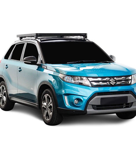 This 1156mm/45.5 long, full-size, Slimline II cargo roof rack kit contains the Slimline II Tray, Wind Deflector and 2 pairs of Rail Grip Feet to mount the Slimline II Tray to the roof rails of your Suzuki Vitara, including the 2018 facelift. This system installs easily with off-road tough feet that grip onto the existing factory/OEM roof rails. No drilling required.*Note: This Rack Kit only fits certain models.