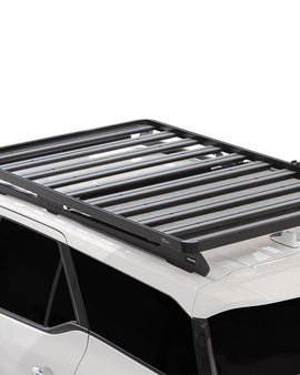This 1964mm/77.3'' long full-size Slimline II cargo roof rack kit contains the Slimline II Tray, Wind Deflector and 2 Foot Rails to mount the Slimline II Tray to your 2016+ Toyota Fortuner. It easily installs using the existing factory mounting points. No drilling required.