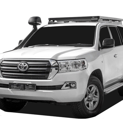 This 2166mm/85.3'' long full-size Slimline II cargo roof rack kit contains the Slimline II Tray, Wind Deflector and 2 Foot Rails to mount the Slimline II Tray to your Toyota Land Cruiser 200 or Lexus LX570. It easily installs using the existing factory mounting points. No drilling required.