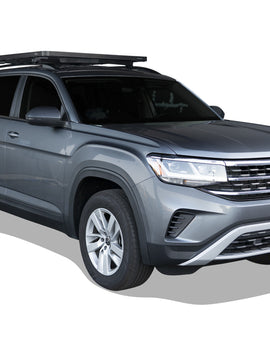 This 1560mm/61.4” long, full-size, Slimline II cargo roof rack kit contains the Slimline II Tray, Wind Deflector and 2 pairs of Grab-On Feet to mount the Slimline II Tray to the roof rails of your Volkswagen Atlas. This system installs easily with off-road tough feet that grab on to the existing factory/OEM roof rails. No drilling required.