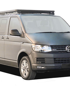 This 2772mm/109.1'' long full-size Slimline II cargo roof rack kit contains the Slimline II Tray, Wind Deflector and 2 Foot Rails to mount the Slimline II Tray to your 2003-Current Volkswagen T5/T6 LWB. Easily installs using the existing factory mounting points. No drilling required.