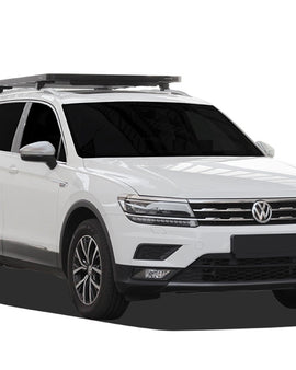 This 1358mm/53.5” long, full-size, Slimline II cargo roof rack kit contains the Slimline II Tray, Wind Deflector and 2 pairs of Grab-On Feet to mount the Slimline II Tray to the roof rails of your Volkswagen Tiguan. This system installs easily with off-road tough feet that grab on to the existing factory/OEM roof rails. No drilling required.