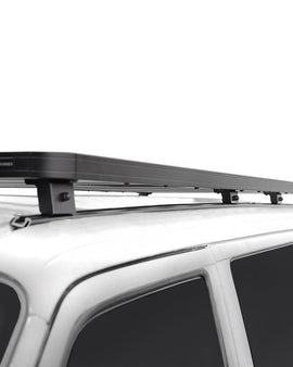 This 2772mm/109.1'' long full-size Slimline II cargo carrying roof rack kit for the Volkswagen T4 Transporter (1990-2003) contains Slimline II Tray, Wind Deflector, 2 Tracks and 8 Feet. Drilling is required for installation.