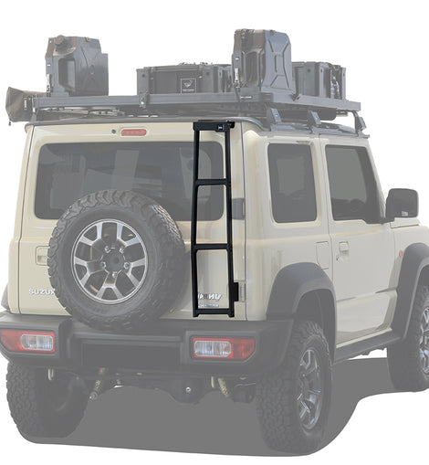 This strong and durable rear-mounted ladder facilitates easy access to the Suzuki Jimny's roof.