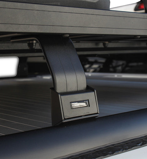 This kit creates a full-size rack that sits above your Pickup Truck's load bed when fitted with a Mountain Top Cover. This Slimline II cargo carrying rack kit contains the Slimline II tray (1425mm x 1560mm) and 6 Pickup Roll Top Leg Mounts that fit into the existing factory/OEM tracks in your Mountain Top Cover.