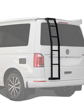 This strong and durable rear-mounted ladder facilitates easy access to the Volkswagen T5/T6 Transporter van's roof.