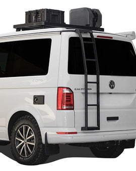 This strong and durable rear-mounted ladder facilitates easy access to the Volkswagen T5/T6 Transporter van's roof.