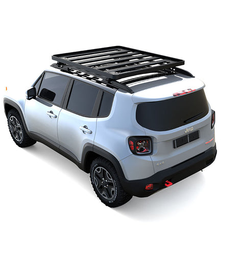 This 1762mm/69.4 long, full-size, Slimline II cargo roof rack kit contains the Slimline II Tray, Wind Deflector and 3 pairs of Grab-On Feet to mount the Slimline II Tray to the roof rails of your Jeep Renegade. This system installs easily with off-road tough feet that grab on to the existing factory/OEM roof rails. No drilling required.
