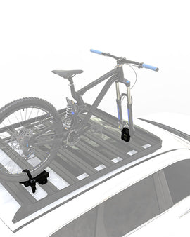Why trust the safe transport of your bike to plastic carriers designed for short journeys on city streets? Front Runner's all steel Thru Axle Bike Carrier was designed off-road tough to get you and your precious wheeled cargo to the world's best trails using the world’s toughest roads.Fits 100mm x 15mm and 110mm x 20mm Thru Axles, as well as 110mm x 15mm Boost Hubs. And for you riders that go big, the rear tire holder fits up to 4.5” Jumbo Tires.
