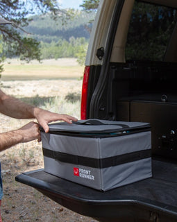 This heavy-duty rigid canvas box works double duty as a Wolf Pack insert, or as a stand-alone storage box. Featuring adjustable vinyl lined compartments, two mesh storage pockets, and one zippered water-resistant storage pocket, this smartly designed box is a storage taskmaster. Perfect for food, clothes, camera gear, toiletries, tools, kitchen utensils, etc. Folds completely flat when empty.