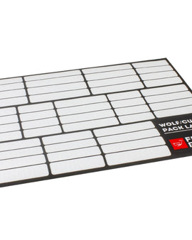 Ditch the markers and the label machine you can now label your Wolf and Cub Packs with these custom-made organizing labels. The UV coated labels have a strong adhesive backing so when you go off-road the only thing you lose is your daily grind.