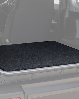 This carpeted 12mm laminated plywood Base Deck is profiled to the contours of the Suzuki Jimny (2018-Current) Trunk Area.
