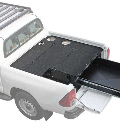 Make storing and organizing gear and valuables a no-brainer. This lockable drawer with fitted decks and faceplates have been designed specifically for the Toyota Hilux Revo DC. Hide contents from prying eyes while creating more usable and easily accessible storage space in your vehicle. Engineered tough for both on and off-road travel.