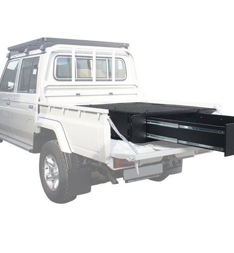 Make storing and organizing gear and valuables a no-brainer. This lockable drawer with fitted decks and faceplates have been designed specifically for the Toyota Land Cruiser 79 DC. Hide contents from prying eyes while creating more usable and easily accessible storage space in your vehicle. Engineered tough for both on and off-road travel.