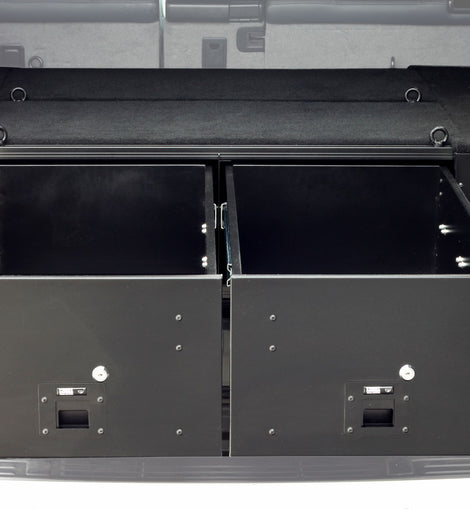 Make storing and organizing gear and valuables a no-brainer. These 2 lockable drawers with fitted deck and faceplates have been designed specifically for the Toyota Prado 150 / Lexus GX 460. Hide contents from prying eyes while creating more usable and easily accessible storage space in your vehicle.Engineered tough for both on and off-road travel.