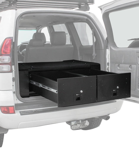 Make storing and organizing gear and valuables a no-brainer. These 2 lockable drawers with fitted deck and faceplate have been designed specifically for the Toyota Prado 120/Lexus GX470. Hide contents from prying eyes while creating more usable and easily accessible storage space in your vehicle.Engineered tough for both on and off-road travel.
